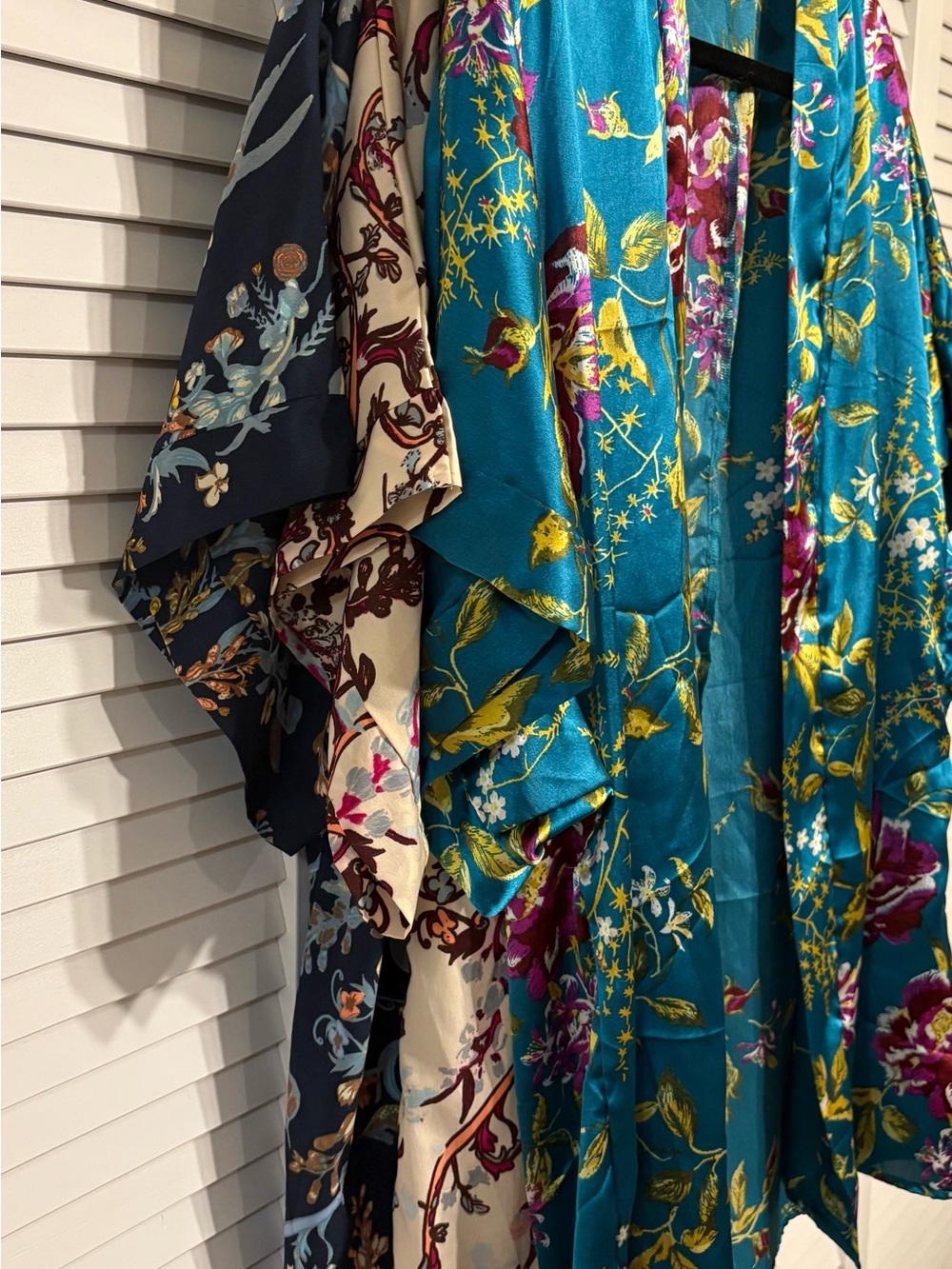 Floral Satin Kimono Collection in Three Shades and Patterns